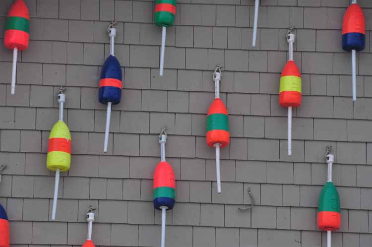 closeup of buoys